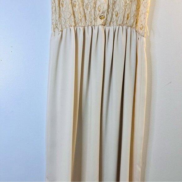 Missy First Vintage Cream Dress with Gold Accents and Cape Jacket - Picture 7 of 10
